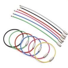 WELANGBN 15.2cm6인치 스틸 와이어 키체인 케이블 12개 여행용 수하물 태그 홀더용 대형 스테인리스 키링 리테이너 실버 538724