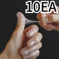 이츠오 실리콘 손가락 보호 통풍 골무, 10개, 투명