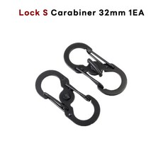 마이크로 S Lock 카라비너 32mm 잠금비너 1EA 잠금장치 초소형 휴대용 EDC 미니 비너 고리 키링 한강사, 99개, 블랙