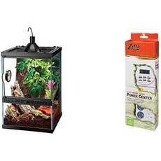 Zilla 디지털 타이머 파워 센터 번들 포함 Zilla Tropical Vertical Habitat 스타터 키트, 파워 센터가 있는 테라리움, 1개