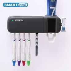 스마트케어 태양광 무선 칫솔살균기 TM-9000 삼성배터리 치약디스펜서 모래시계, 그레이