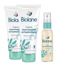 Biolane 비올란 너리싱 하이드레이트 크림 100ml 2개 + 베이비 케어 아몬드 오일 75ml 세트