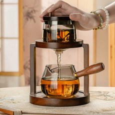 사계절 딤딤섬티팟 투명 차도구 티팟세트, 투명 티포트+유리컵