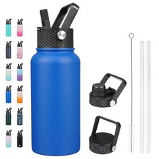 BJPKPK 스테인리스 스틸 보온병 빨대 포함 27 oz 코랄, 22 Ounces, Oasis