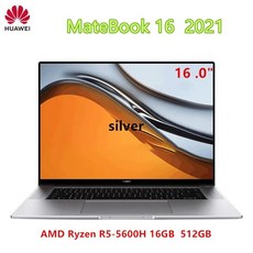 화웨이 MateBook 16 노트북 인치 25K 화면 AMD Ryzen R55600HR75800H 16GB DDR4 3200MHz 512GB PCIe Windows 10 Pro, 없음, 없음, 없음, 없음, 2.AMD R5 5600H silver  AU - r55600