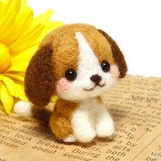 어바웃캣 강아지 양모펠트 DIY 만들기 세트 펠트 패키지, 1개, 얼룩강아지