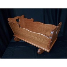 Medium Doll Cradle Solid Oak Furniture House Amish Kids Toy Harvest Stai, 단일상품
