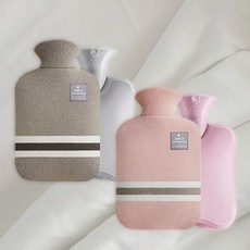 룩스 보온 보냉 물주머니 2L, 핑그 + 그레이
