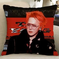 지드래곤 빅뱅 GD 권지용 양면 쿠션 방석 굿즈, 35x35cm, 우아한 한국식 새틴, 3