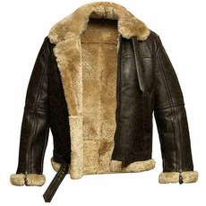 Shearling 양가죽 가죽 자켓 RAF Aviator Real 브라운 B3 파이롯트 Flying 남성, 3XL