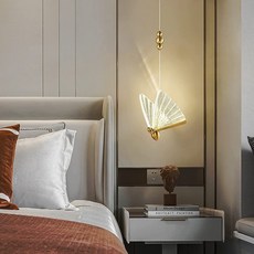 컬러 나비 LED 펜 던 트 조명 현대 계단 빌라 샹들리에 아크릴 골드 장식 매달려 조명, L