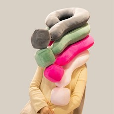 메이원 물음표 다용도 U자 목쿠션 목베개 큐티 물음표 쿠션 물음표 목베개 소프트 소파 쿠션 낮잠 베개 등받이 쿠션 55cm, 옐로우