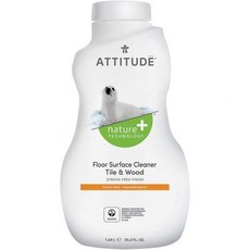 ATTITUDE 에티튜드 바닥 서페이스 클리너 포 타일 앤 우드 시트러스 제스트 1L, Citrus Zest, 35.20 Fl Oz (Pack of 1)