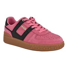 GUESS 여성용 Inart 스니커즈 미디엄 핑크/블랙 스웨이드 660
