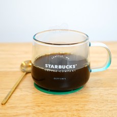 Starbucks 스타벅스 마카롱블루 유리 머그잔 430ml 집들이선물용, 1개