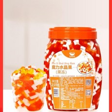 삼색 코코넛 디저트 펄프 음료 과육 과일젤리 3색 알갱이 과립 팝핑보바 젤리 재료 빙수, 허니코코 1kg 2팩, 1개