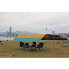 타프쉘 옥상그날막 텐트타프 감성타프 대형타프 타프스크린 방수타프 타프세트 캠핑타프 그늘막 타프 그늘막 원터치 텐트 텐트 그늘막 타프 캠핑 타프 타프 캐노피천막 그늘막타프 타프텐트 타프 사이드월 원터치텐트 콜맨타프 돔텐트 지프타프 그늘막텐트 쉘터 대형 타프, 4 개의 극을 가진 6x4.5 미터 황 황색 녹색 2.5 미터