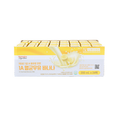 홈플러스시그니처 국내산 1급 A 원유로 만든 1A멸균우유 바나나 200ML, 24개