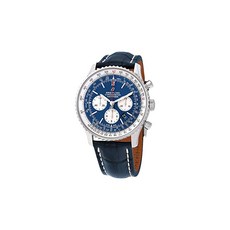 Aurora 블루 브라 이틀 링 네비 타이머 1 B01 크로노 그래프 46mm 시계 AB0127211C1P1