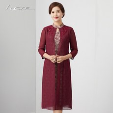 기쁘다 시어머니 결혼피로연 룩 하객 와이드 루즈핏 LUCRE 봄가을 마담 엄마옷
