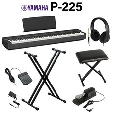 YAMAHA P-225B 88 X X P [WEBSHOP 블랙 전자 피아노 건반 헤드폰 스탠드 이스 댐퍼 페달 세트 야마하 시리즈 한정] [리뷰로, 단일 옵션