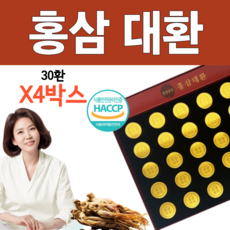 프리미엄 홍삼환 KS발효48 분말 함유 선물용 홍삼대환 발효홍삼 복령균핵 참당귀 녹용 비수리 부모님 수험생 상견례 선물 1일 1환 건강비결 김소형 원방, 4개, 30회분