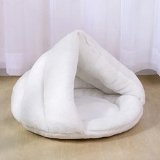 슈퍼 소프트 고양이 침대 텐트 애완 동물 매트 작은 강아지 집, 1.White, B.S 37x50x29CM, 1개