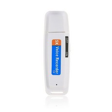 Kebidumei 미니 레코더 딕 터폰 USB 음성 펜 U 디스크 전문 플래시 드라이브 디지털 오디오 레코더 마이크로 SD TF 카드 32G, 하얀