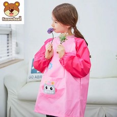 만화 턱받이 방수 긴 앞치마 수유 작업 그림 그리기 코트 생일, 2.Pink, C.Height 125-140 cm