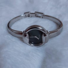 구찌 GUCCI 흑문자판 SS 레이디스 QZ 쿼츠 손목시계 1400L