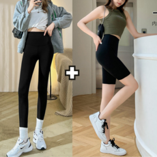 비남스토어 여성 레깅스 5부 9부 운동 요가 필라테스 2P