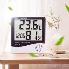 테이블 온습도계 시계 신생아 아기 스마트 디지털 온도계 습도계 전자시계, 단품, 1개