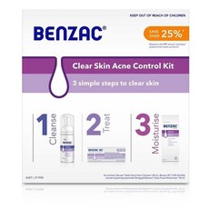 Benzac Clear Skin Acne Control Kit 벤작 클리어 스킨 아크네 컨트롤 키트, 1개