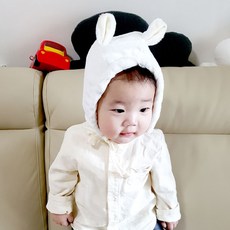 신생아 모자 아기 뽀글이 모자 곰돌이 후드 보넷