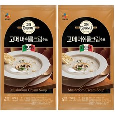 CJ 고메 머쉬룸 크림 수프 720g(4인분 180gx4개) x 2개, 720mg