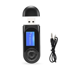 자동차용 JXTZ Aux Bluetooth 5 0 어댑터 2 in 1 무선 블루투스 송신기 및 헤드폰용 수신기 자동차 홈 오디오 스피커 휴대용 3 5mm 수신기 핸즈프리 통화, BlackBlue