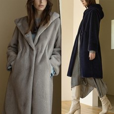 [최초가 298 000원] 베티크 FAUX 밍크 퍼 후드 롱코트 5컬러