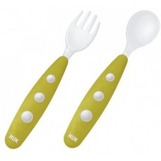 Nuk 학습용 칼 세트(숟가락과 포크) 그린(피스타치오) 2pz., 단일옵션