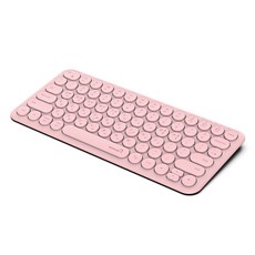 로이체 원블럭 슬림형 펜타그래프 멀티페어링 블루투스 무선 키보드 RK-3700, 핑크
