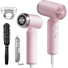 헤어 드라이어 슈퍼 미니 이온 고속 블로우 110V 여행용 음이온 2억 개 홈 살롱용 110000RPM 브러시리스 모터 건조 휴대용 경량 핑크, Mini, Pink
