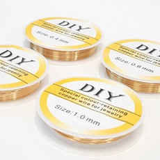 패션메이드자수 비즈 공예용 와이어 14K도금 0.4mm 0.6mm 0.8mm 1.0mm부자재 DIY 반지 팔찌 목걸이 만들기 재료