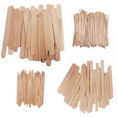 300pcs 4가지 스타일 모둠 원목 왁싱스틱 300 제모스틱 어플리케이터 스파툴라 브라질산 왁싱 및 눈썹용 다리 소대용