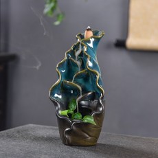 향받침 폭포형 인센스 홀더 향꽂이 향초폭포 세라믹 도자기 20cm 향콘, D + 1개