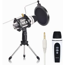 Remall Desktop Condenser Microphone with Voice Change and Sound Effects Recording Microphone for iPhone Android Phone C-B07Z2RD11V, off-whiteone size