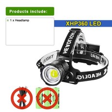 80000LM 강력한 전조등 USB 충전식 헤드라이트 손전등 대형 조리개 XHP360 LED 헤드 램프 캠핑 낚시 랜턴 안전모헤드랜턴 충전식헤드랜턴 LED헤드랜턴 등산헤드랜턴 헤드, 1개, 3) XHP360 HeadlampC