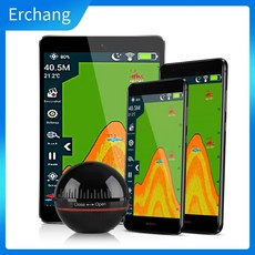 Erchang XA02 무선 어군 탐지기 휴대용 깊이 에코 사운 더 48m160ft 감지기 음파 알람 변환기 Fishfinder IOS amp Android