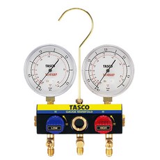 타스코(TASCO) R-410A R-32용 매니폴드게이지 TA122GP-2 (개별구매 가능), 바디+고저압게이지 (호스 없음) (TA122K), 1개 - xrn410s