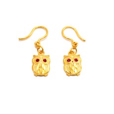 순금루비부엉이귀걸이