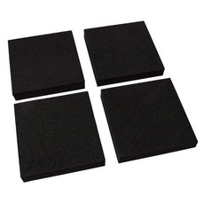XCEL 경량 폼 고무 진동 방지 음향 패드 6인치 x 1인치 4팩 가전, 6인치 x 6인치 x 1인치, Black, 4, 4개