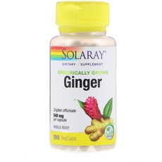 Solaray 유기농 재배 생강 540mg 베지 캡슐 100정, 1개, 상세내용참조